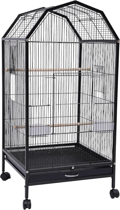 Bird Cage, Metal Pet Bird Flight Cages Large Finch Bird Cage with Stand for Parrots Cockatiels Conure Budgie Canary Finch Lovebird