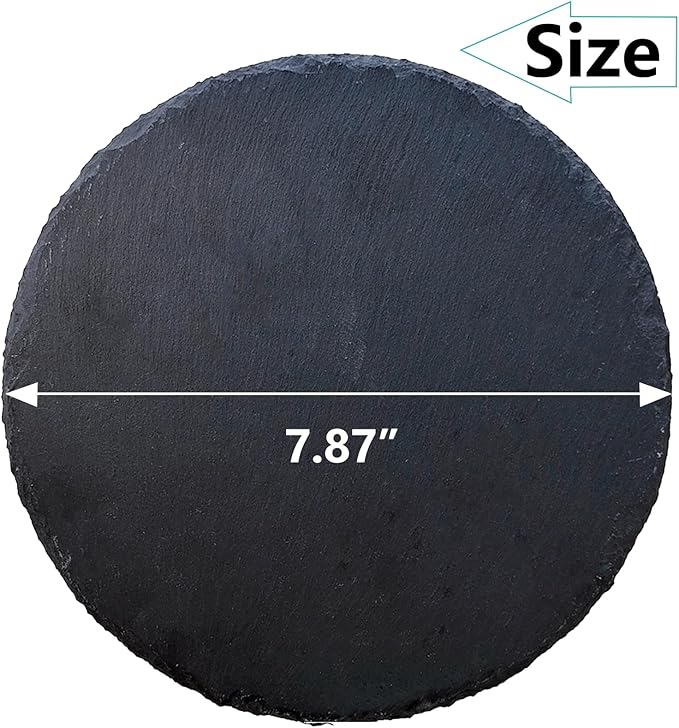 Reptile Basking Platform 2PCS 7.8IN Turtle Rock Slate Plate Feeding Plate Food Bowl Dish Tortoise Bathing Resting Terrace for Lizard Bearded Dragon Chameleon Gecko Snake Frog Newt