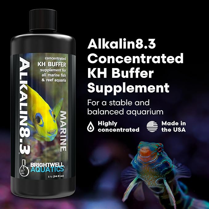 Brightwell Aquatics - Alkalin8.3 Concentrated KH Buffer Supplement - for All Marine Fish and Reef Aquaria - Aquarium Water Treatments, 33.8 fl oz