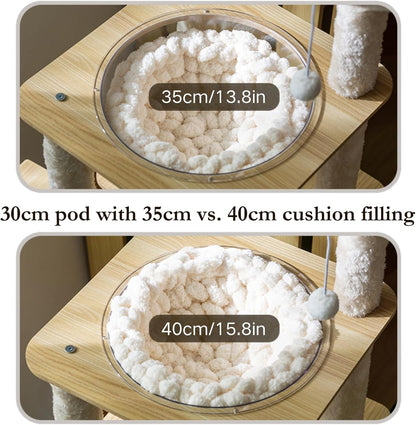 Cat Knitted Bed Mat, Extra-Soft Washable Warm Round Pads Cushions for Indoor Kittens, Cat Trees Towers, Perfect for Kneading and Sleeping (White,Small)