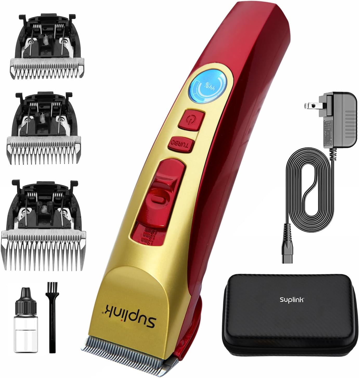 Dog Clippers for Grooming for Thick Heavy Coats/2-Speed Low Noise Rechargeable Cordless Pet Shaver with Stainless Steel 4 Blade for Dogs Pets and Animals