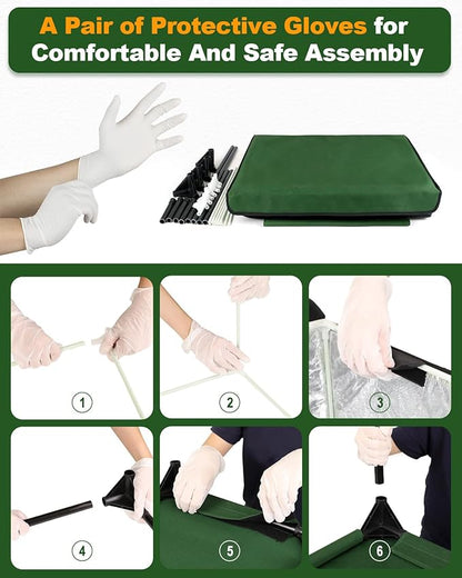 Weatherproof Heated Cat House for Outdoor in Winter, Heated Cat Bed Kitty Shelter with Cat Heating Pad, Insulated & Safe Escape Door, Warm House for Outside Stray Cat (Green, 12.6"x16.5"x16.9")