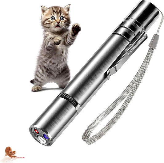 Laser Pointer Cat Toy – USB-Rechargeable, 5 Fun Patterns, UV & Infrared Modes, Safe Play for Cats,Interactive Multi-Use Pet Toy