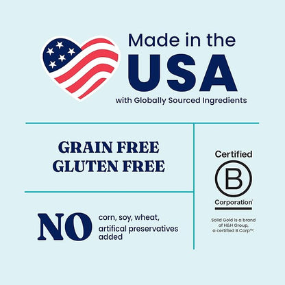 Solid Gold Toy & Small Breed Dry Dog Food Small Bites – Real Lamb, Grain Free, Gluten Free, High Fiber Healthy Kibble w/Probiotics for Gut Health & Digestion Support– All Ages NutrientBoost –3.75LB