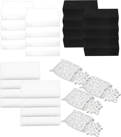 8 Set Three-Stage Filters Media Maintenance Kit for AquaClear 70 Power Filter, for 40-70 Gallon Aquariums with Bio Sponge Filter Media, Foam Filter Pads, Water Polishing Pads, 2KG BioMax Media