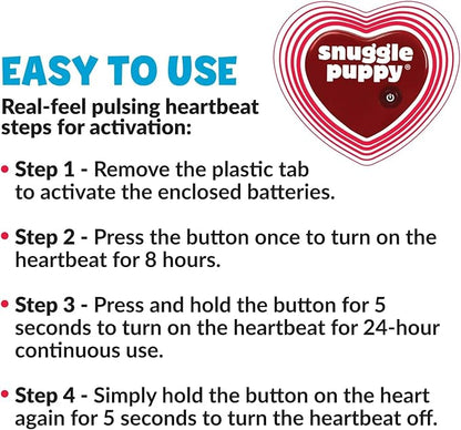 Original Snuggle Puppy Heartbeat Puppy Toy - Heartbeat Puppy for Dogs - Pet Anxiety Relief and Calming Aid - Comfort Dog Toy - Behavioral Training and Sleep Aid Cuddle buddy - Crate Training Essential