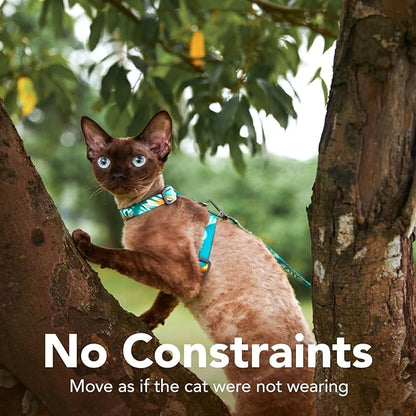 Cat Harness and Leash Set - Escape Proof Adjustable Cat Harness, Comfortable Soft Lightweight, Use Safe & Easy, Walking Travel Kitten Harness for Small Medium Large Cats (Green Cat Lady)