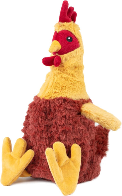 Best Pet Supplies Interactive Squeaky Dog Chew Toy, Ideal Dog Toys for Chewers, Small, Medium & Large Dogs, and Fetch Lovers - Crinkle Chicken (Wine Red), Large