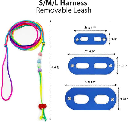 AIITLE Multi-Size Bearded Dragon Leash - Comfortable Adjustable Harness for Reptiles & Small Animals (Outdoor Walks, Pet Events), Blue
