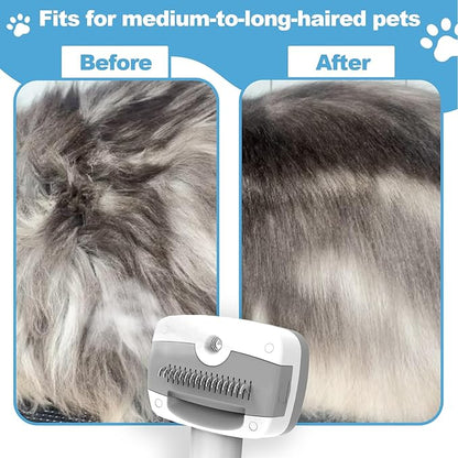 3 in 1 Pet Steam Brush for Dogs & Cats – Self Cleaning, Hair Removal Comb Steam for Shedding & Dematting for Long & Short Haired Pets,Includes Pet Essence