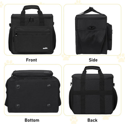 Pet Grooming Bag, GMAK Pet Grooming Tote Bags Supplies Organizer Case Dogs Cats Tools Organizer Tote for Pets Grooming Tools Kit, Clippers, Brush, Scissors or Other Pets Care Supplies, Black(Bag Only)