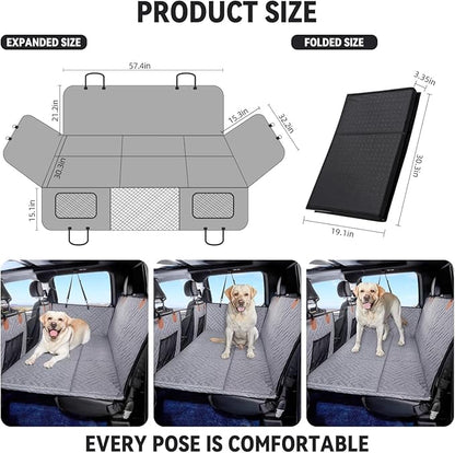 YJGF Dog Back Seat Extender for Truck,Truck Seat Cover Back Seat,Dog Hammock for Truck,Pet Seat Covers for Dogs,Hard Bottom Seat Extender for Dogs,Dog Seat Cover for F150/RAM1500/Silverado (Gray)