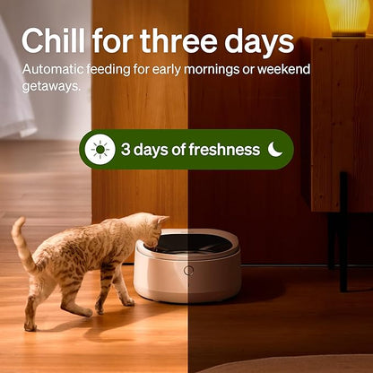 PETLIBRO Automatic Cat Feeder Wet Food with Stainless Steel Bowl, Refrigerated Auto Cat Feeder with Semiconductor Cooling, 3 Fresh Meals for 3 Days, App-Controlled Pet Food Dispenser, Easy to Clean