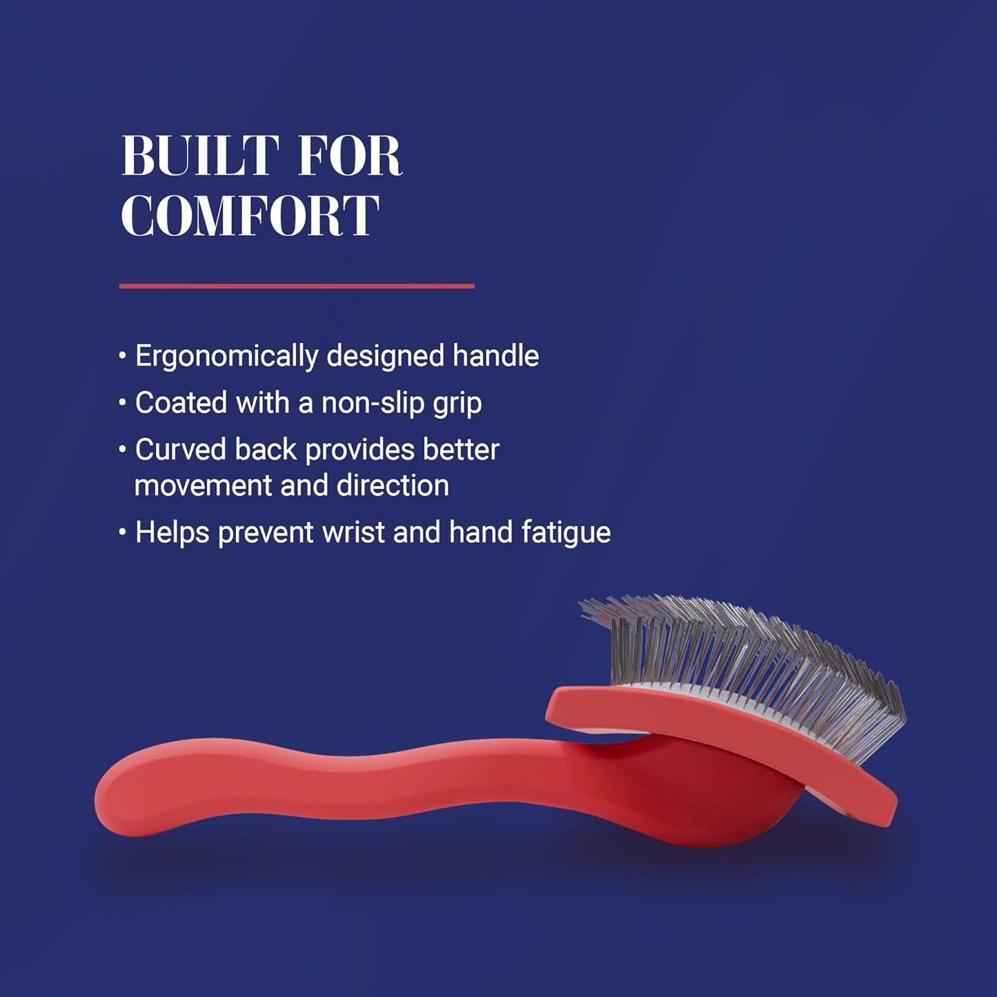 Chris Christensen Baby G Dog Slicker Brush for Dogs (Goldendoodles, Labradoodles, Poodles), Groom Like a Professional, Fluff Detangle Style, Saves Time Energy, Coral, Small