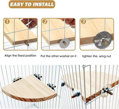 Bird Perch Platform Stand,Wood Perch Bird Platform Parrot Stand Playground Cage Accessories for Small Anminals Rat Hamster Gerbil Rat Mouse Lovebird Finches Conure Budgie Exercise Toy