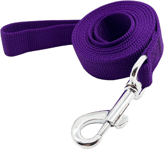 Nylon Dog Training Leash, Traction Rope, 4/5/6 Feet Long, 3/4 Inch 1 Inch Wide, for Small and Medium Dogs (1'' x 4 FT, Purple)
