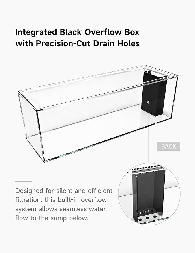150G-3H-P Starfire Aquarium 60x24x24 H 12mm Built-in Overflow Peninsula Style