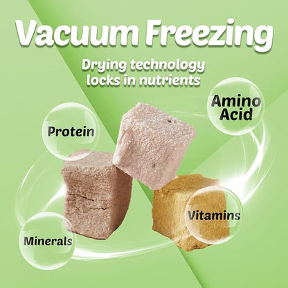 Turtle Food - 3 in 1 Freeze-Dried Meat – Chicken, Duck & Salmon – Natural Treats for Turtles, Cats & Dogs – Human-Grade Real Meat