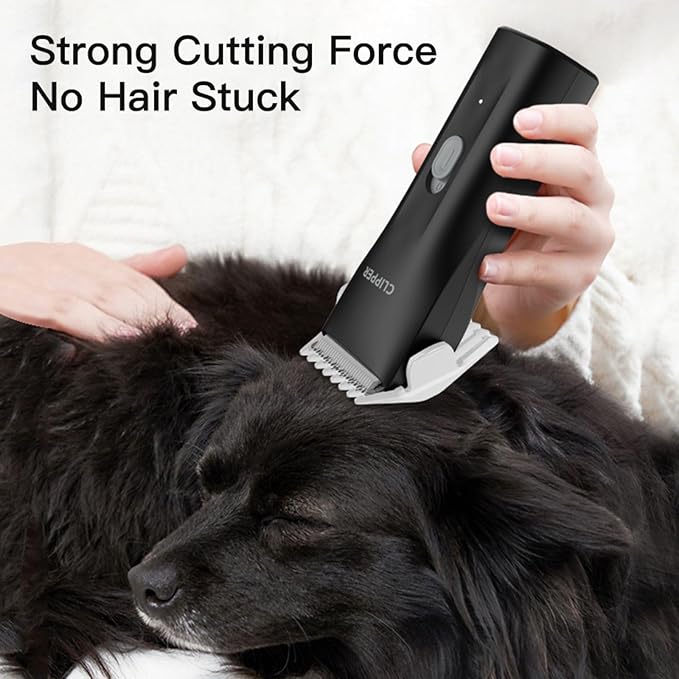 Dog Grooming Cilppers,Handy & Powerful Pet Electric Hair Trimmer Kits Waterproof Cordless Rechargeable Grooming Shavers for Small Dogs and Cats Black