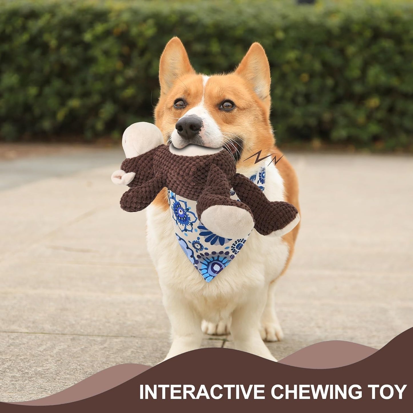 Dog Squeaky Stuffed Plush Chew Toys,Cute Monkey Pet Toy for Small Medium Large Dogs Comfort Toys for Anxiety Relief