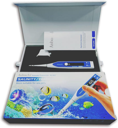 Digital Salinity Meter 3-in-1 Saltwater Tester – Specific Gravity, Salinity & Temperature Pen Hydrometer, High Accuracy Water Quality Tester for Aquarium, Marine, Pool, Hydroponics, Aquaculture