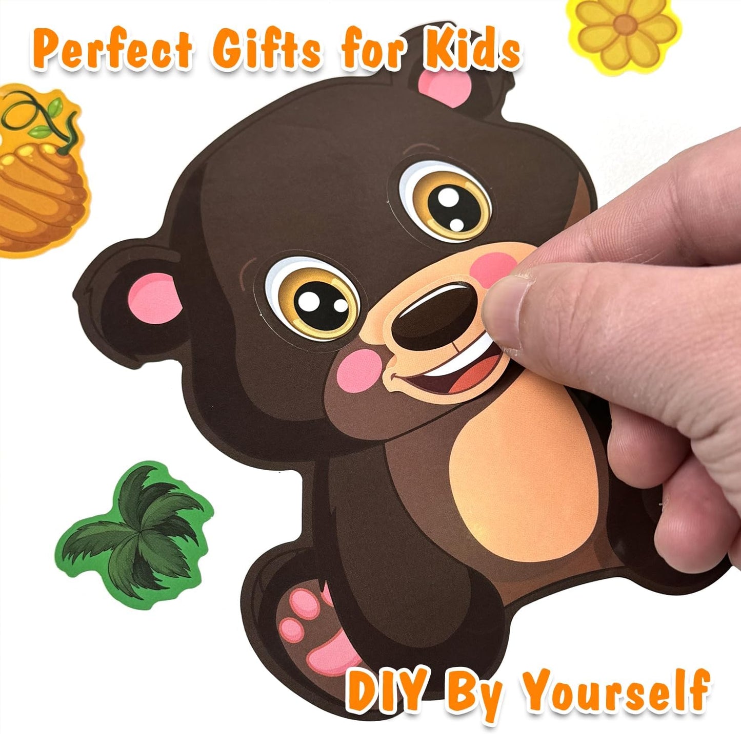 Aowplc 48 Sheets Make-a-Face Animal Stickers Mix and Match for Kids Party Favors Supplies Activities Crafts