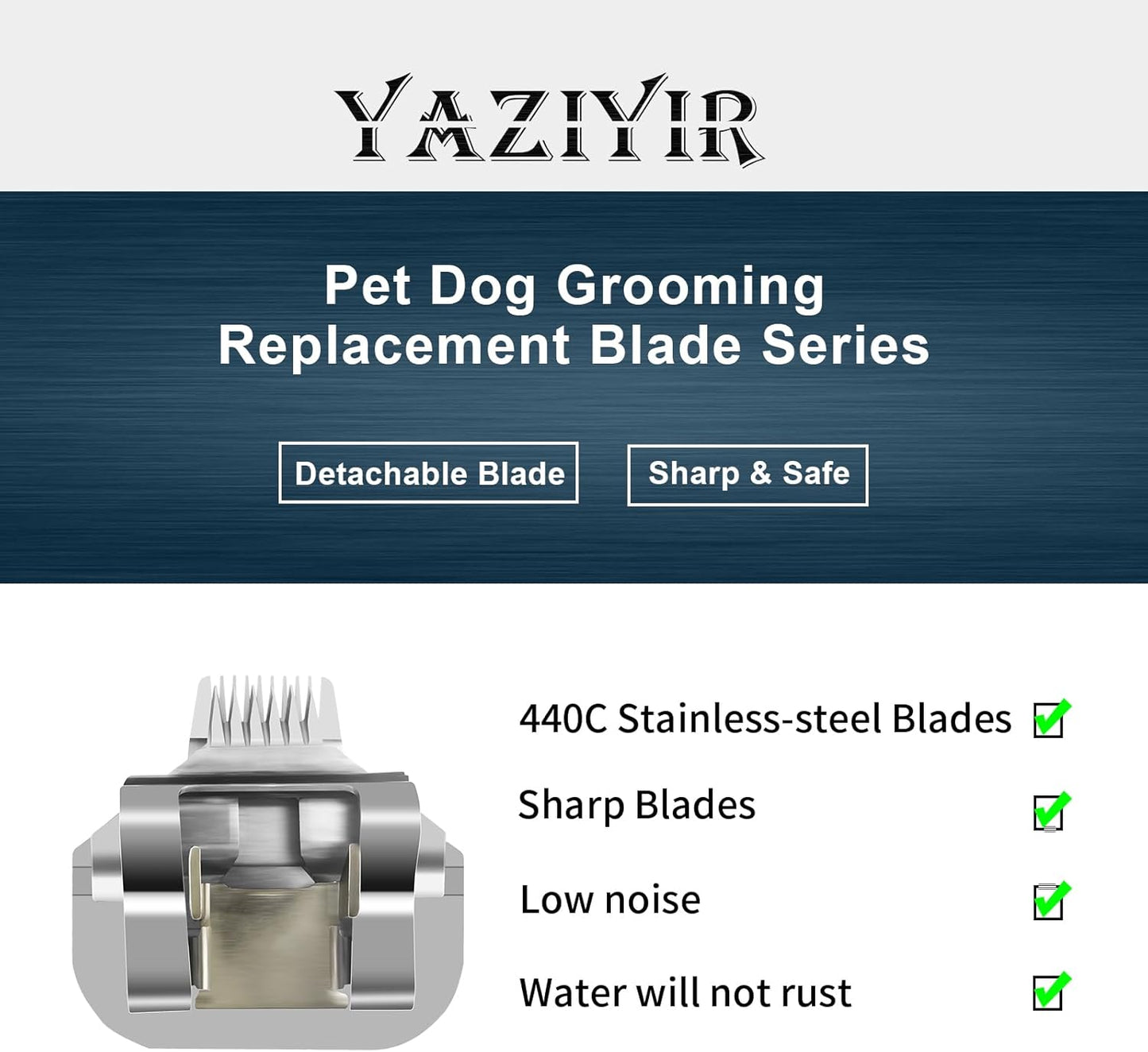 5/8 Wide Toe Pet Dog Grooming Detachable Blades,Compatible with Andis,Oster A5,Wahl KM10 Clippers,Cut Length 1/32-inch