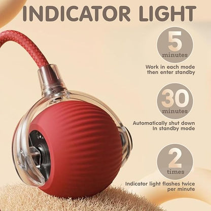 Rocfish Durable Interactive Cat Toys for Indoor Cats, Smart Automatic Cat Chase Ball Toy, Upgraded Speedy Tail Kitten Toy for Bored Indoor Adult Pets (Red)