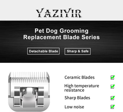 3 Color 40# Detachable Pet Dog Grooming Ceramic Blades,Compatible with Andis,Oster A5,Wahl KM-10 Series,Size #40 Blade 1/100-Inch 0.25MM Cut Length（Silver+Black+Golden）
