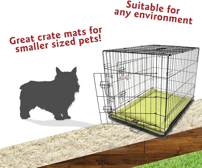 Majestic Pet Dog Crate Mat - Machine Washable Soft Plush Pet Bed Pad for Crates & Kennels | USA Crafted | 24"x18" Villa Apple