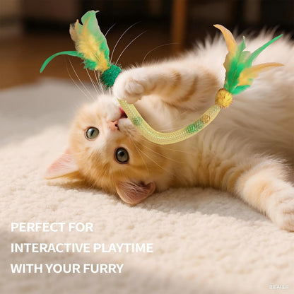 20PCS Interactive Cat Toys t for Indoor Cats, Feather Elastic Mesh, Catnip Ball, Colorful Spring, Rainbow Plush, Teething & Self-Play Kitten Accessories Variety Pack