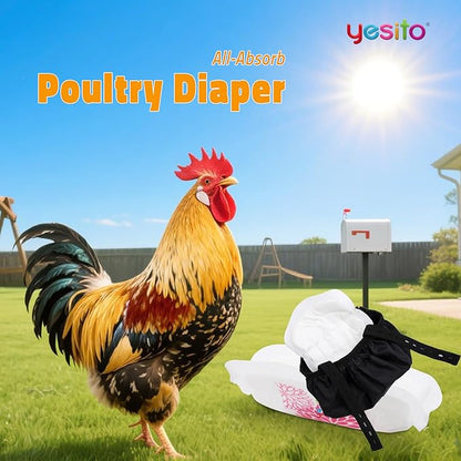 Chicken Harness Diaper Set with Leash – Adjustable & Durable Training Aid for Geese/Ducks | Washable Mesh for Safe Outdoor Exploration