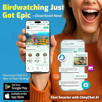 HIXX Smart Bird Feeder with Camera, AI Identify Birds & Auto Capture, 2K HD Live Camera Birdwatching with Color Night Vision for Bird Lovers Gifts (Green)