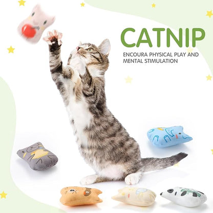 Gejoy 20 Pieces Catnip Toys for Indoor Cat Plush Kitten Cat Chew Toys Catnip Kitten Entertaining Interactive Dolls(Charming)