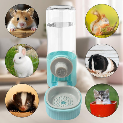 18OZ Rabbit Water Bottle, Pet Water Bottle for Cage Crate,Hanging Automatic Water Dispenser for Cage,Ferret Bunny Guinea Pig Water Bowl,Suitable for Small Animal (Blue, 18OZ)