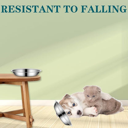 4Packs Cat-Bowls Cat Food Bowl - 6.1 Inch Stainless Steel Cats Feed Bowl for Indoor Cats Shallow and Wide Wet Food Plate Pet Feeding Whisker Fatigue Relief Pet Plate for Kitten Puppy Small Dog