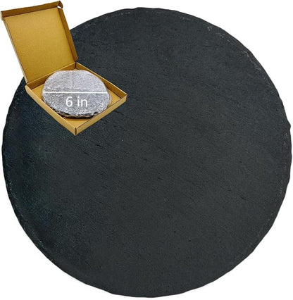 Reptile Basking Platform 6.0IN Turtle Rock Slate Plate Food Bowl Feeding Dish Tortoise Bathing Resting Terrace for Bearded Dragon Chameleon Gecko Snake Lizard Frog Newt