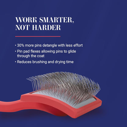 Chris Christensen Big G Dog Slicker Brush for Dogs (Goldendoodles, Labradoodles, Poodles), Groom Like a Professional, Fluff Detangle Style, Saves Time Energy, Coral, Large