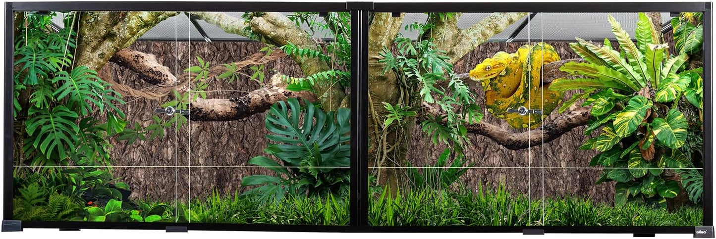 OIIBO Extra Large Reptile Terrarium 72" x 24" x 24" Reptile Tank, Upgrade Splicable Tank Can Be Used as 2 Separate Habitats, Giant Terrarium with Double Front Sliding Doors