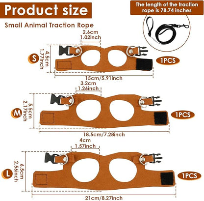 3 Pcs Bearded Dragon Harness and Leash Set, 3 Sizes Adjustable Soft Leather Lizard Harness with Leash, Small Animal Traction Rope Training Walking Vest for Bearded Dragon Lizard Squirrel