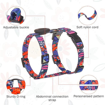 SCENEREAL Cat Harness and Leash Set Escape Proof with Airtag Holder, Reflective Pet Harnesses for Walking, Adjustable Kitty Vest Soft Harness Outdoor Indoor, Cute Travel Boys Girls Small Large Cats