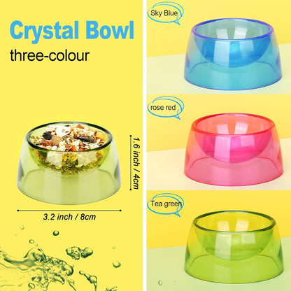 Small Animals Food & Water Bowl Set - 3pcs, Dwarf Hamster & Mice Feeder Bowl with Water Feeder Container
