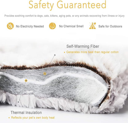 Self Heating Cat Pad Self Warming Bed 27.5" x 18.5" Thermal Heated Cat Mat Extra Warm Pet Mat for Outdoor and Indoor Large Kittens Small Puppy Pets