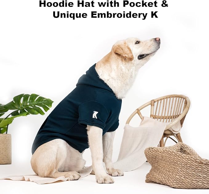 Koneseve Dog Hoodie Fleece Puppy Clothes Warm Sweater with Hat for Small Dogs Cat Hooded Shirt Kitten Pet Basic Hoodies Sweatshirt with Pocket Doggie Soft Winter Coat Apparel (Blue; L)