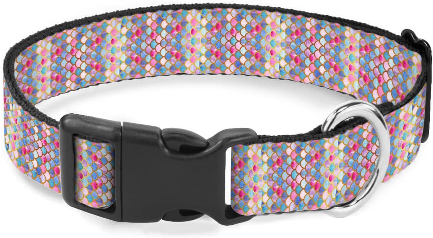 Pink Blue Purple Mermaid Sequin Pet Collar Cat Dog Neck Strap Quick Release Buckle Adjustable Female Male Puppy Corgi