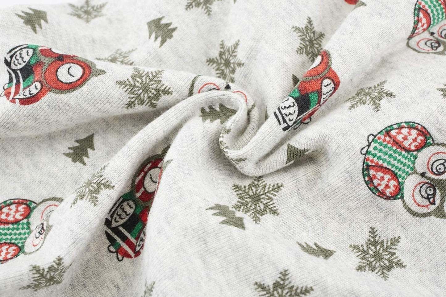 Lanyarco Cute Owl Christmas Tree Xmas Cotton Pet Dog Pajamas Jumpshit for Medium Dogs, Large Grey Back Length 20"