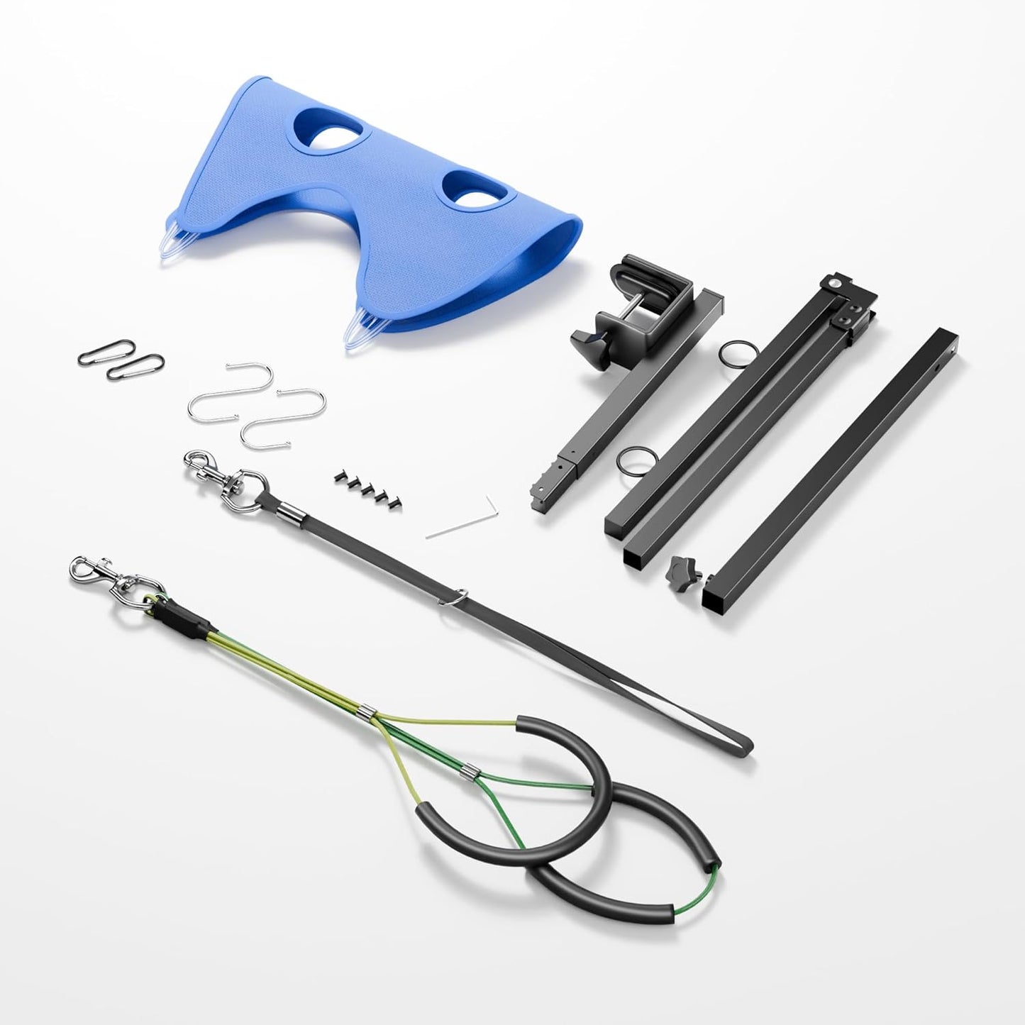 Foldable Dog Grooming Arm with Clamp: Adjustable Height 26"-40", Dog Grooming Table Arm with Hammock and No-Sit Holder, Grooming Restraint for Small Medium Dogs at Home or Salon