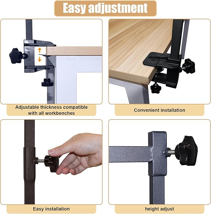 Dog Grooming arm with Restraint Loops, Adjustable Height(0"~35"),Adjustable Width (32"~47") for Large & Medium & Small Pets Bathing & Grooming (Black)