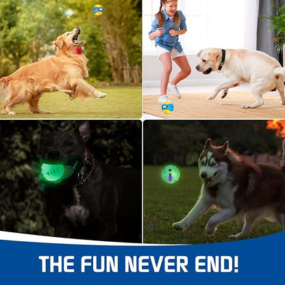 2 Pack Giggle Ball for Dogs, Interactive Dog Toys for Treat Dispensing, Glow Ball Durable Puppy Toys to Keep Them Busy, Multifunctional Dog Toys for Teething/Slow Feeder/IQ Training/Playing