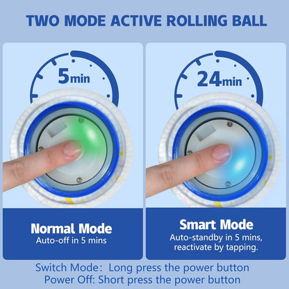 Interactive Dog Ball - Large E-TPU Automatic Vibrating Toy for Medium/Large Dogs, Motion-Activated Active Rolling Balls, Indoor/Outdoor Chew Proof Toy to Relieve Boredom & Anxiety(White,Large)